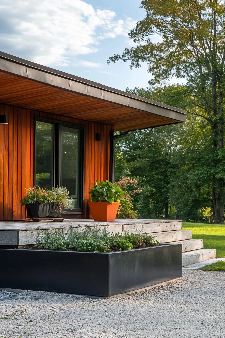 Built-In Planters Filled With Native Plants