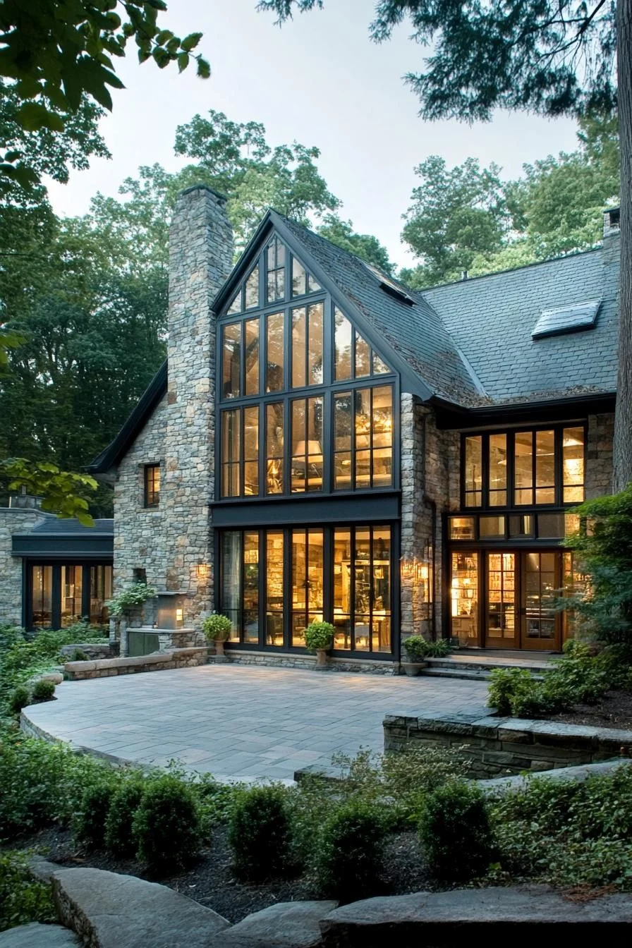 A Modern Stone Cottage in the Woods