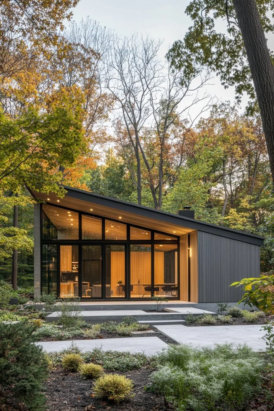 A Woodland Retreat With Playful Roof Slants