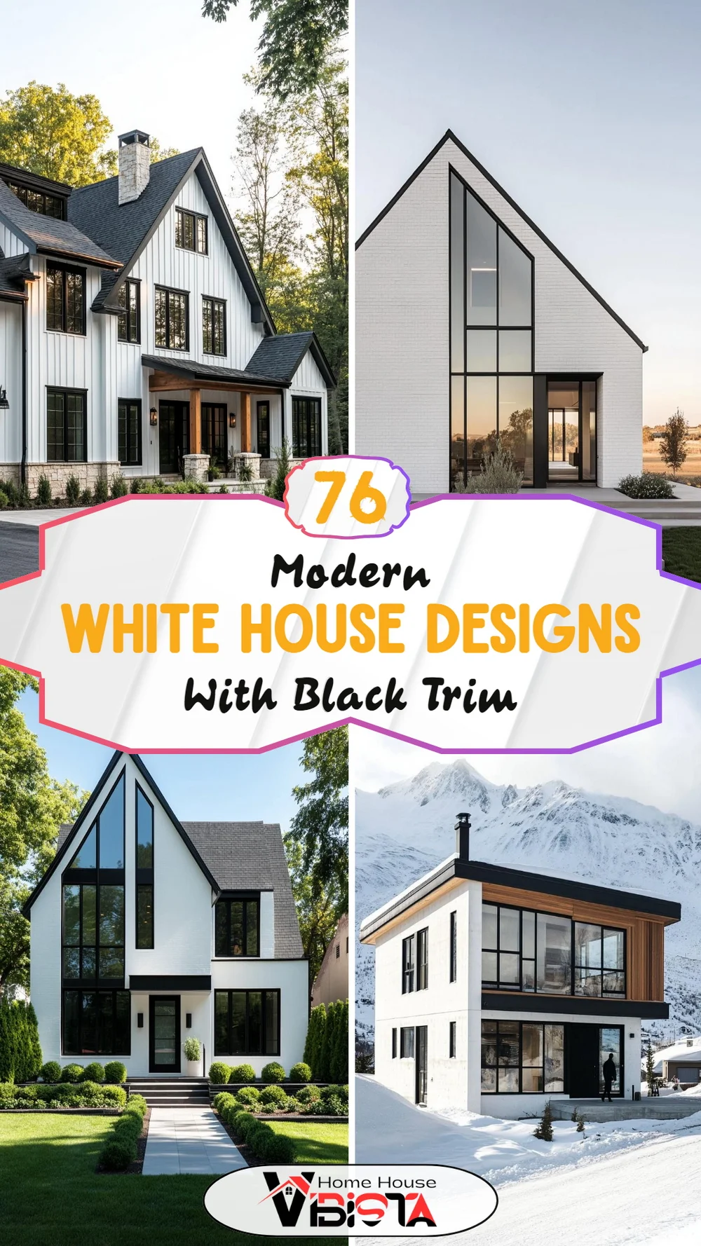 76 White House Designs with Black Trim