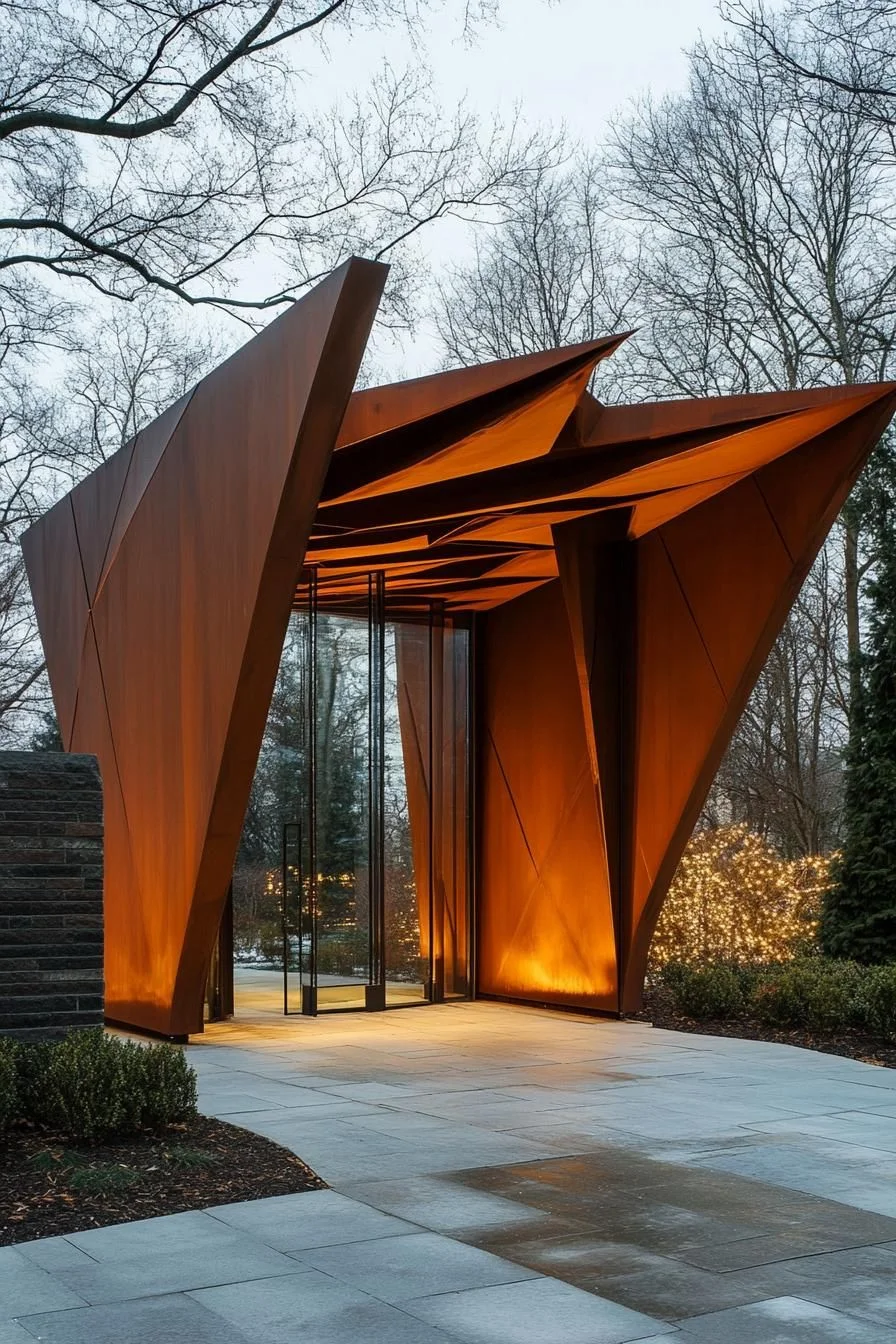 Folded Steel Pavilion Retreat