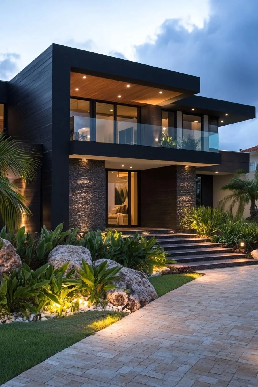 Sleek Villa with Glass Railings
