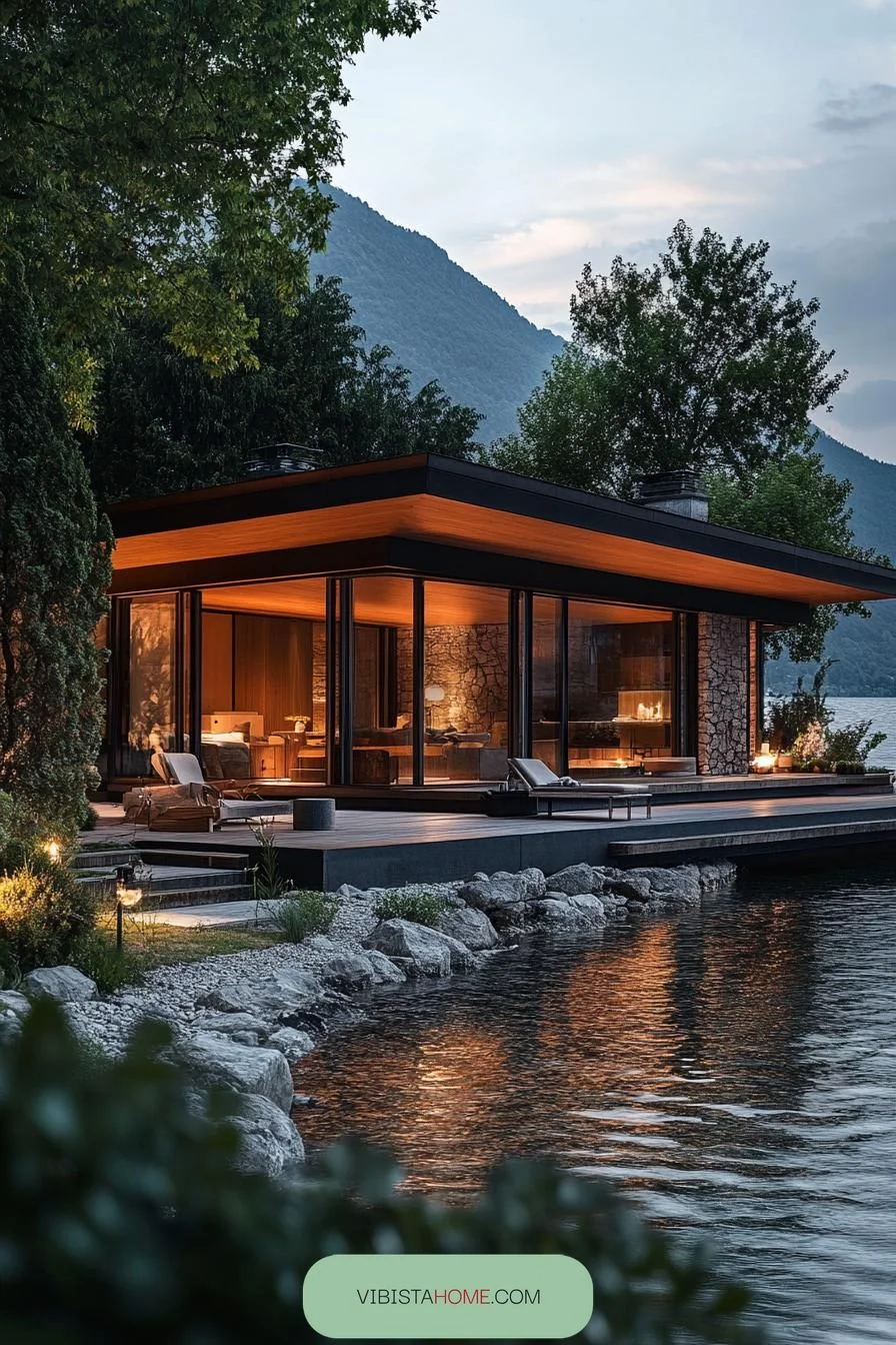 Lakeside Retreat with Modern Style