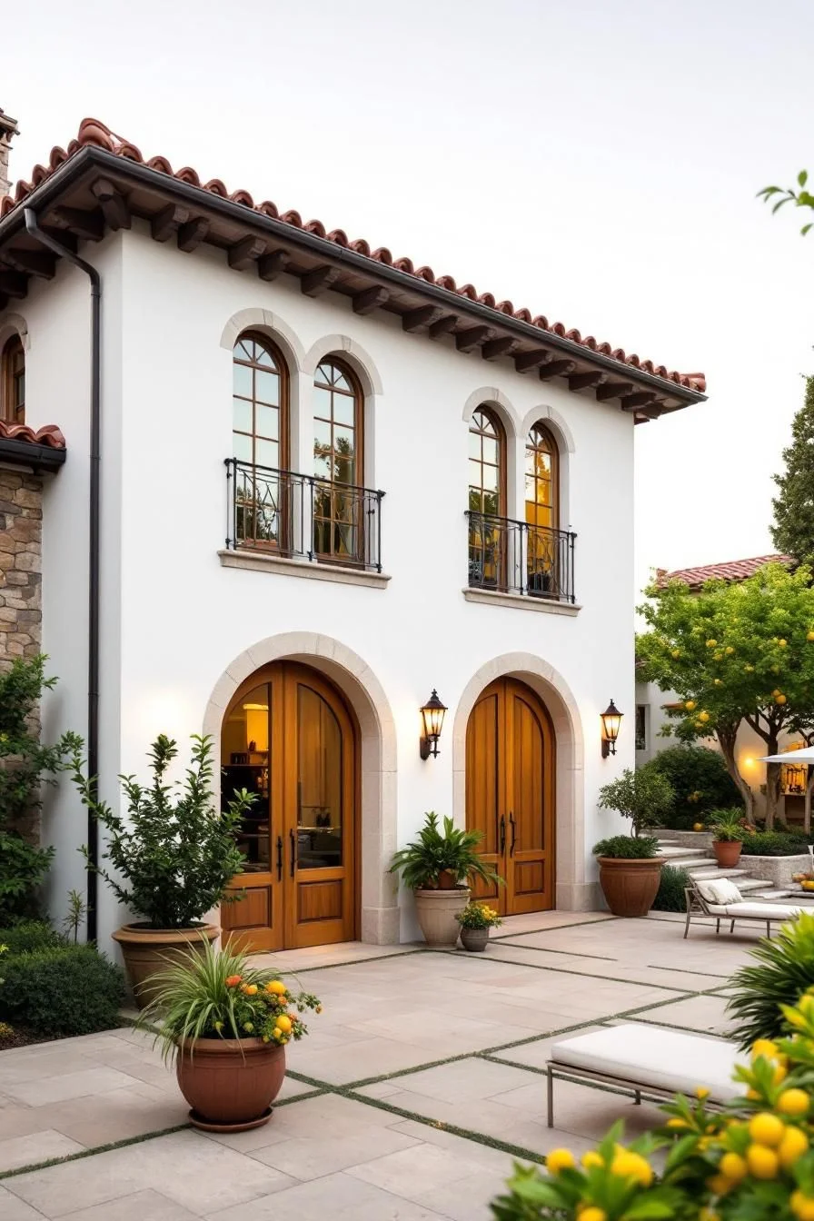A Mediterranean Villa with Archways and Lemon Trees
