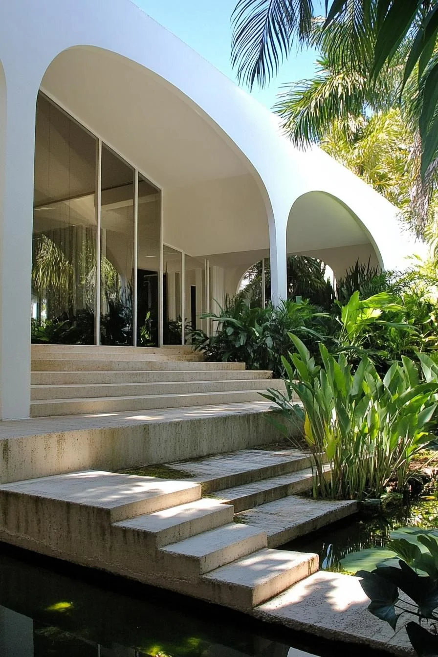 A Tropical Home Built Into the Landscape