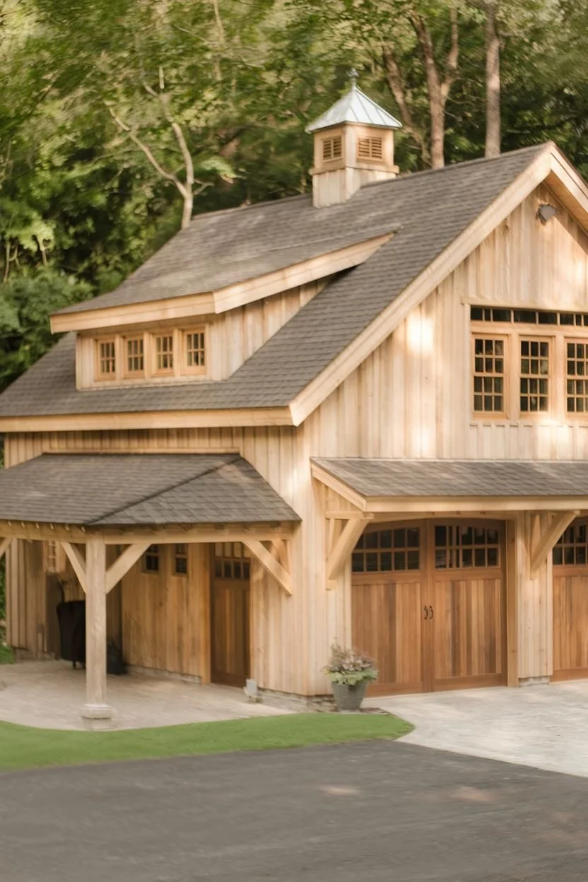 Timber Garage House Transport Hub