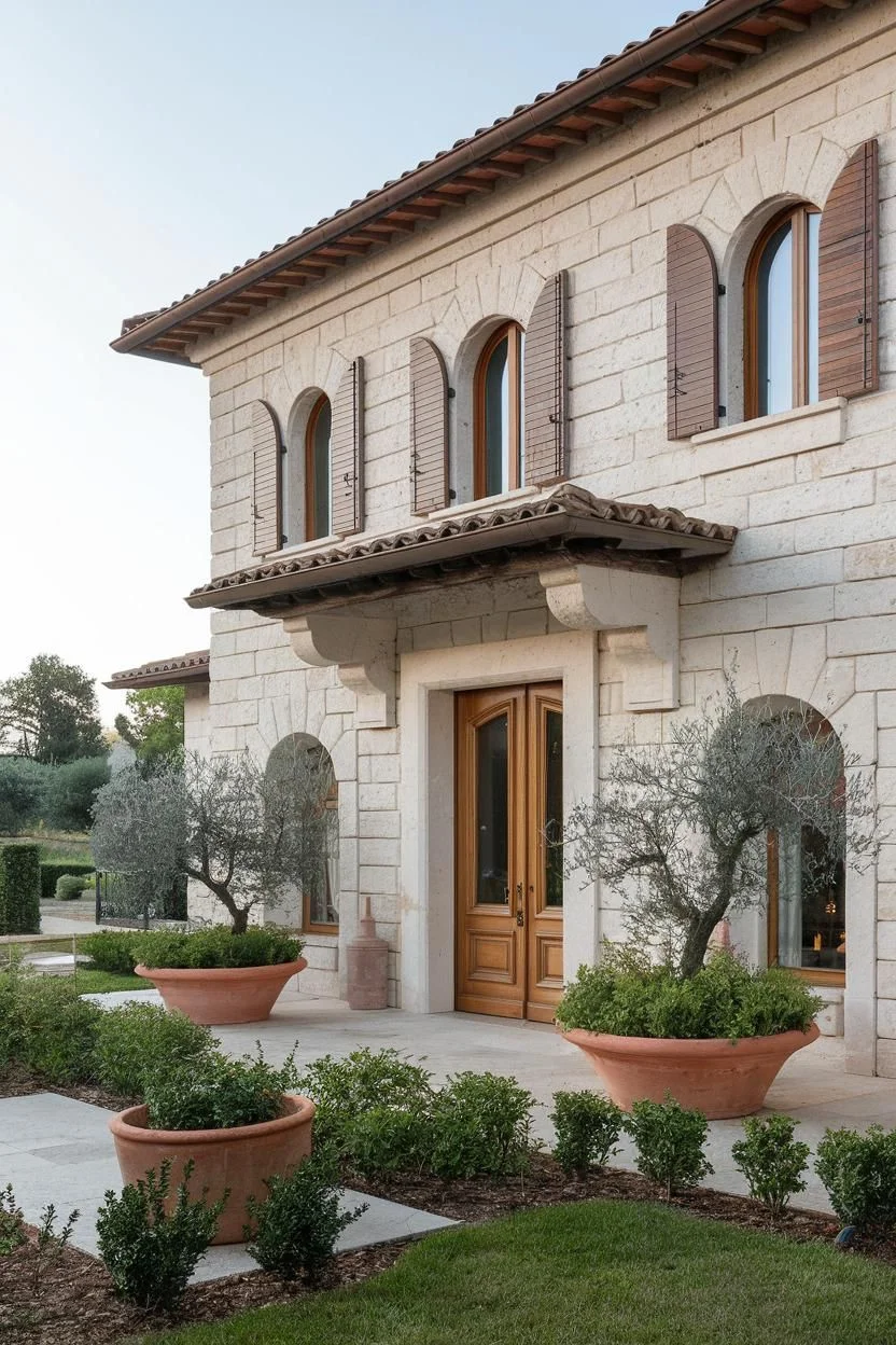 An Italian Farmhouse Framed by Olive Trees