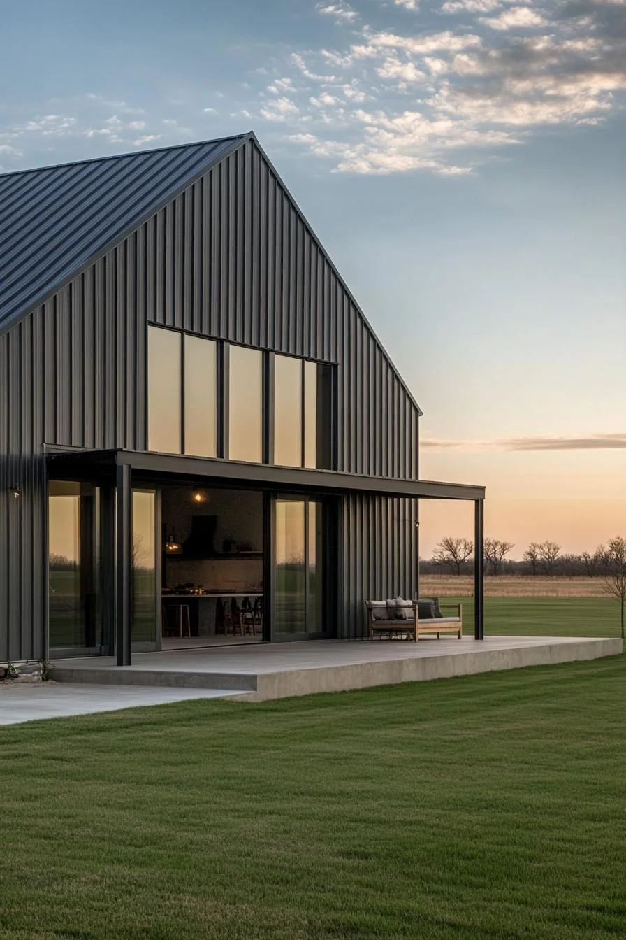 A Contemporary Metal Home in Open Fields