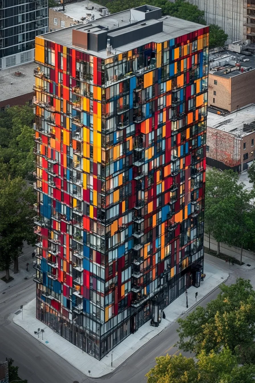 Mosaic-Style Colorful City Homes