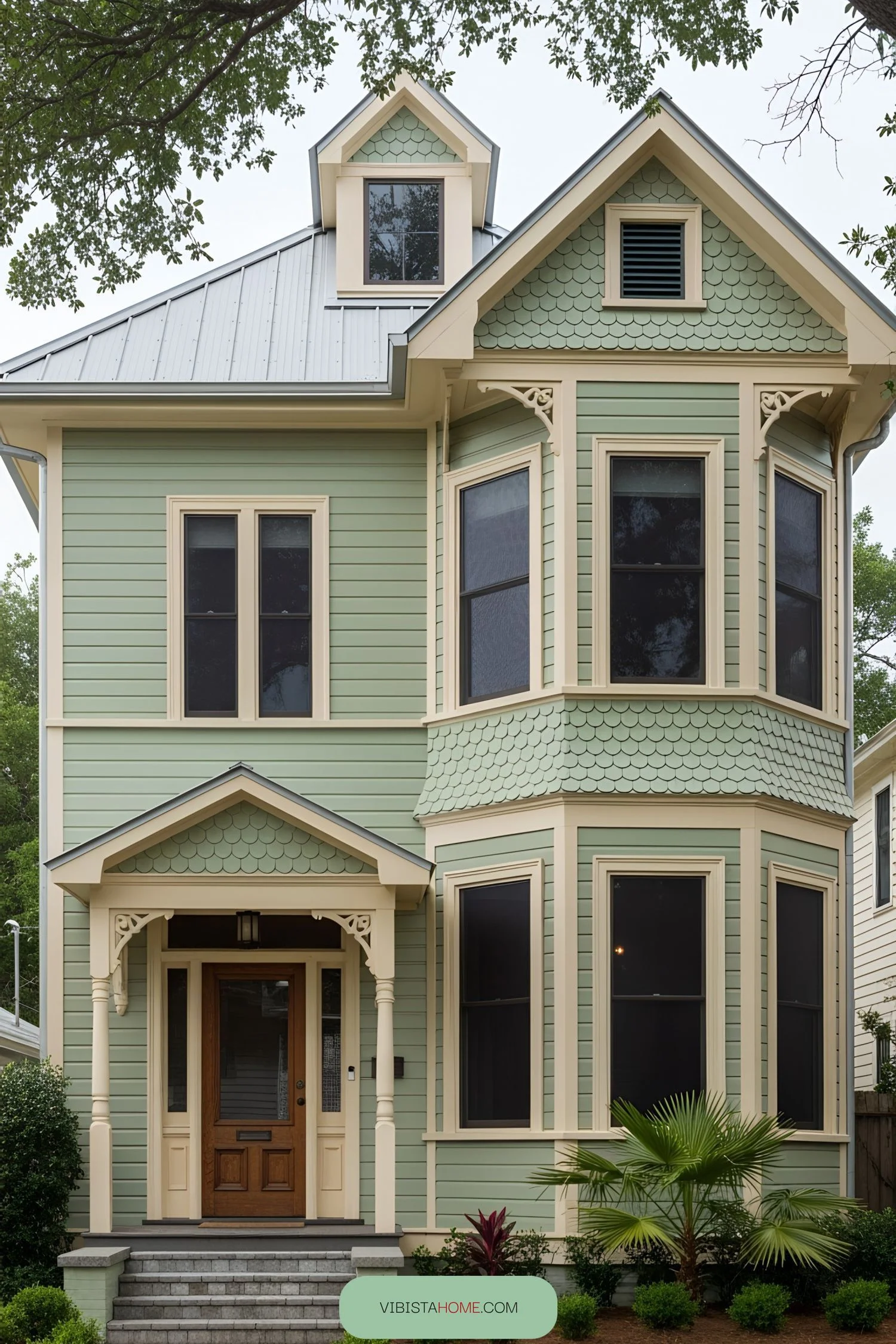 A Mint Green and Cream Victorian Retreat