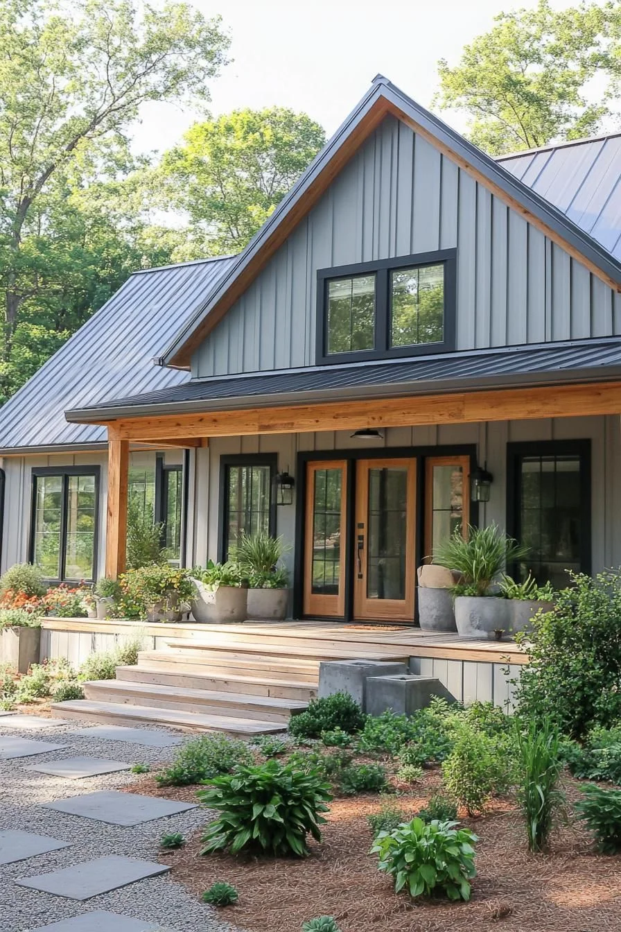 Terracotta Barn House With Dark Roofline