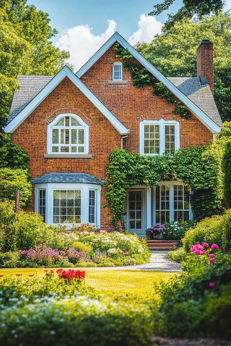Ivy-Draped Brick Cottage Charm