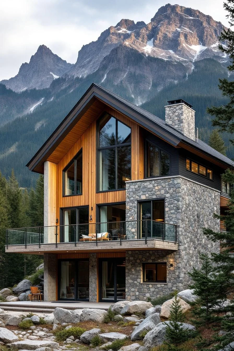 Rock-Faced Cabin Set in the Peaks