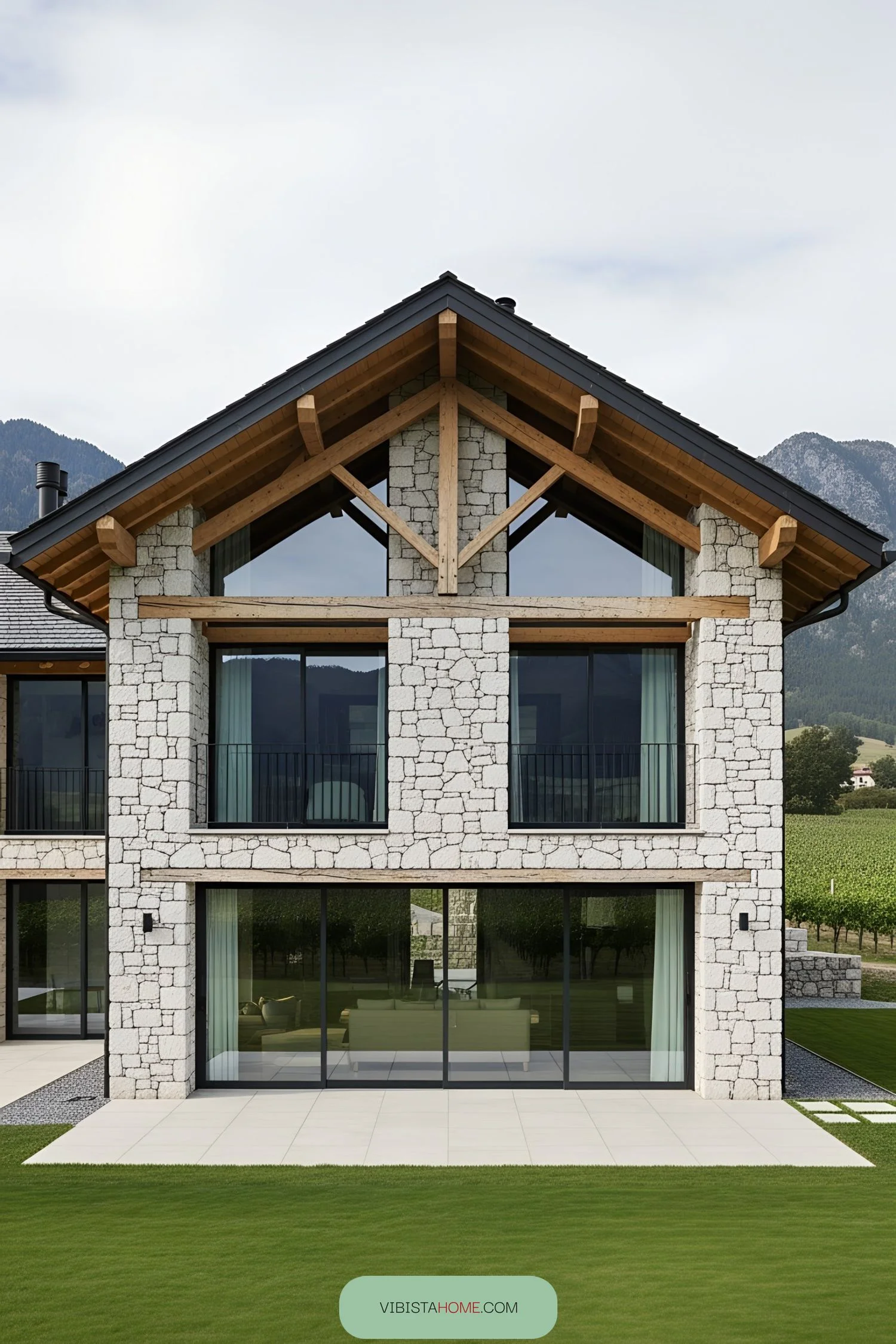 A Stone House With a Modern Edge
