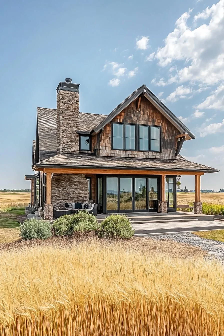 A Craftsman Farmhouse Set Among Golden Wheat Fields