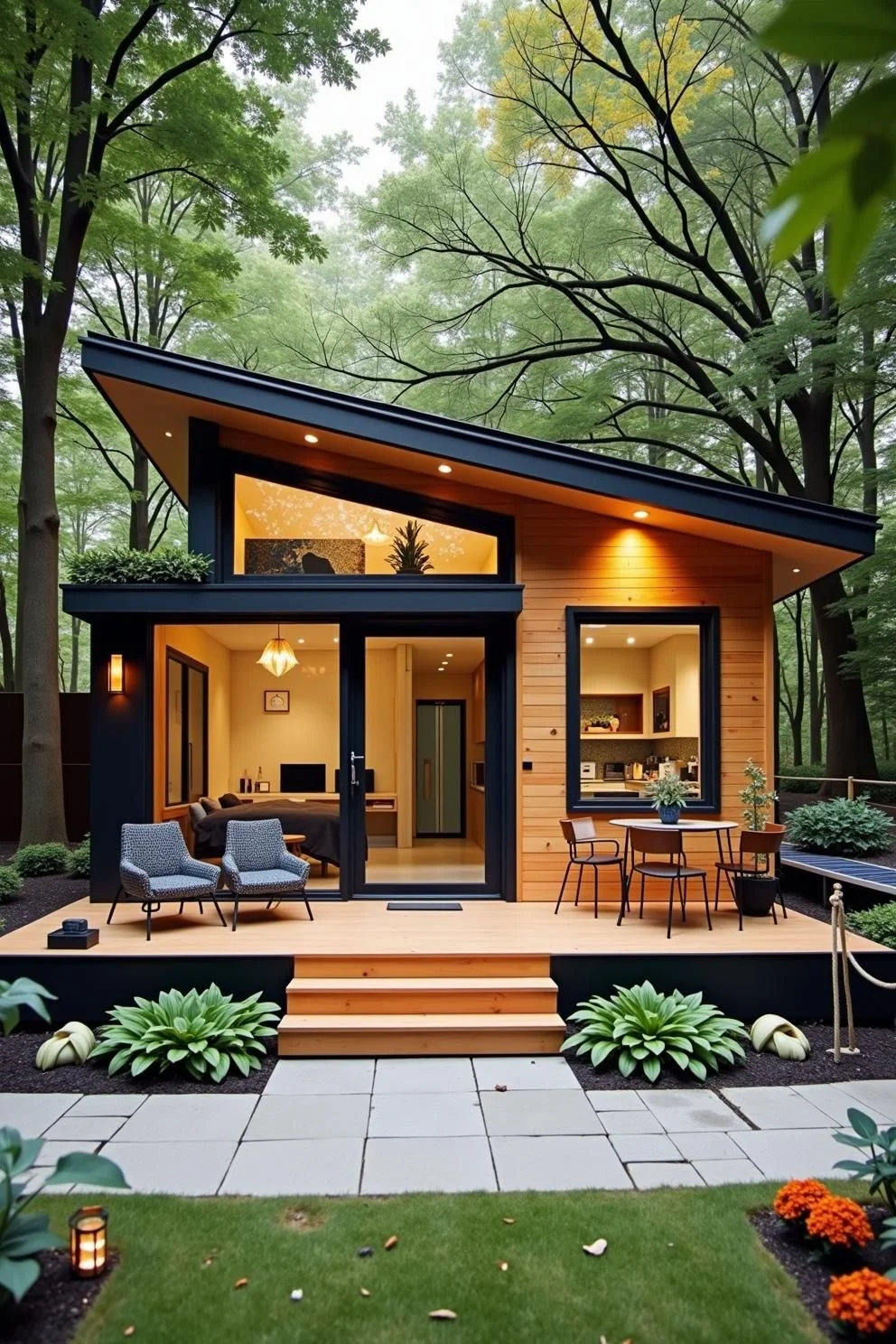 A Small Lodge Hidden in the Trees