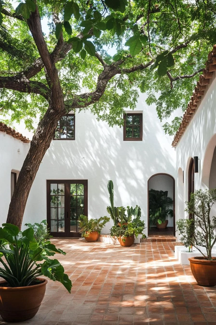 Shaded Courtyard Design in a Modern Mexican Home