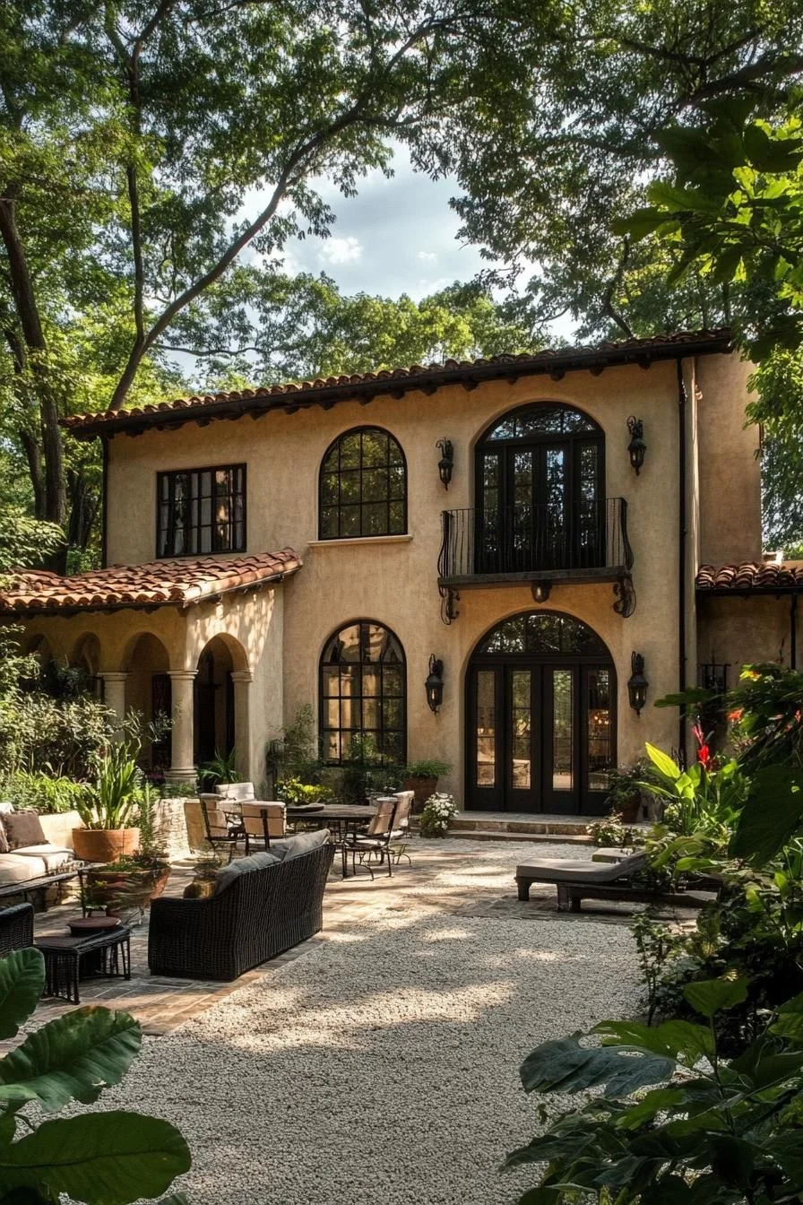 A Grand Villa Under a Leafy Canopy