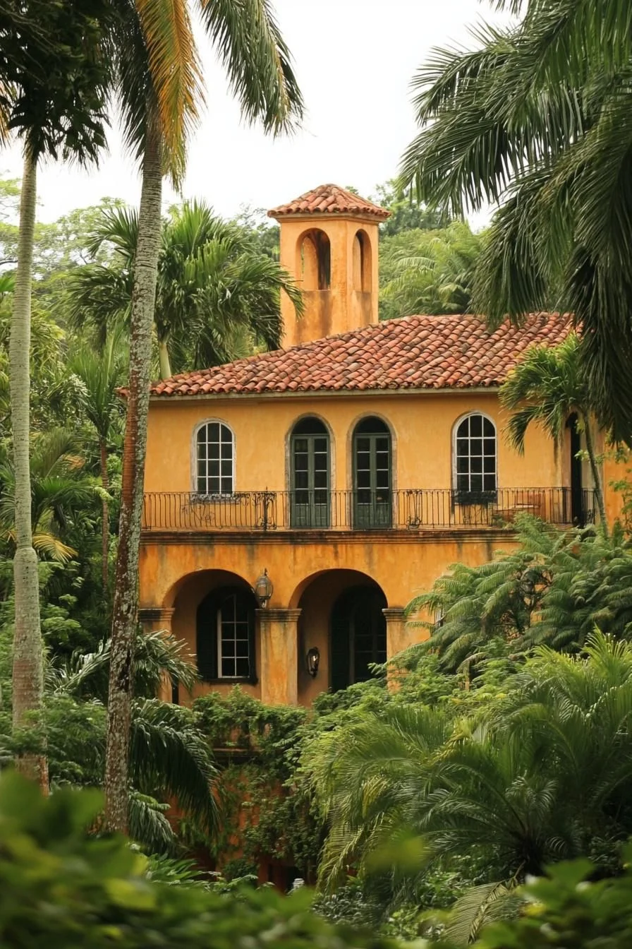 A Colonial Home in Soft Sunset Light