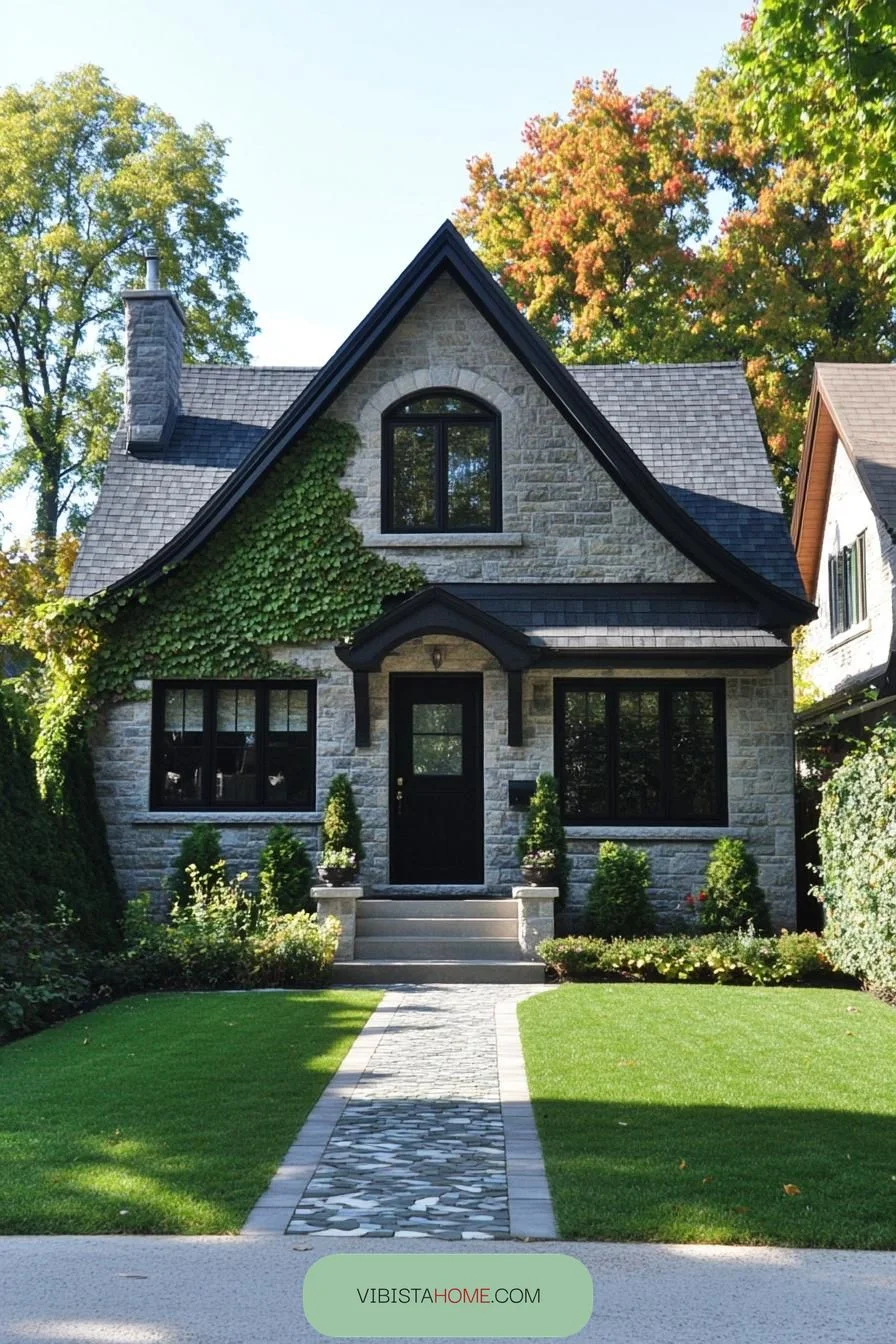 Green Cloak Over a Stone Cottage