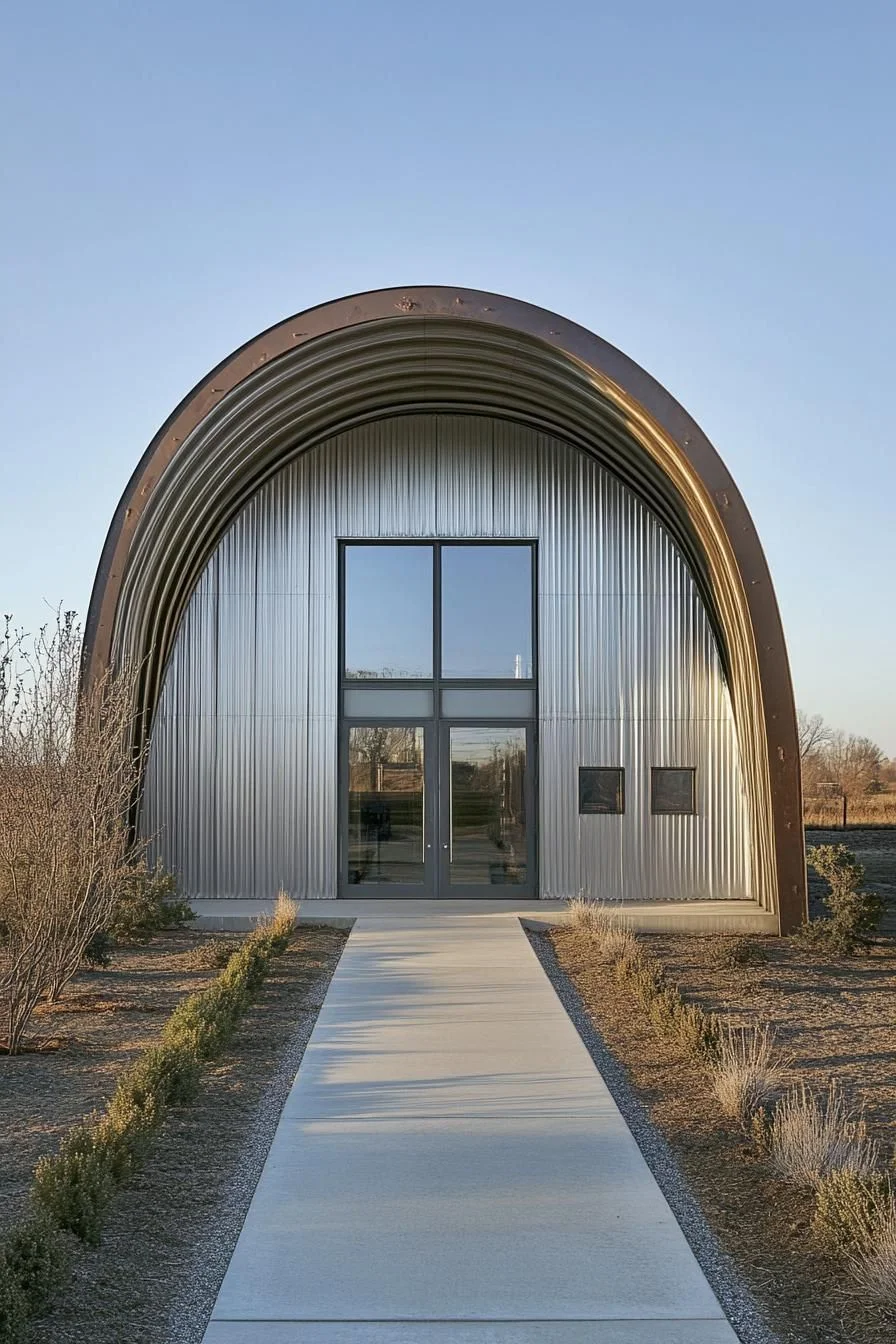 A Metal Oasis with an Arched Roof