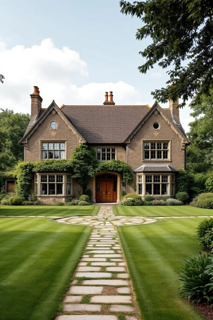 A Stone Manor With Playful Vines