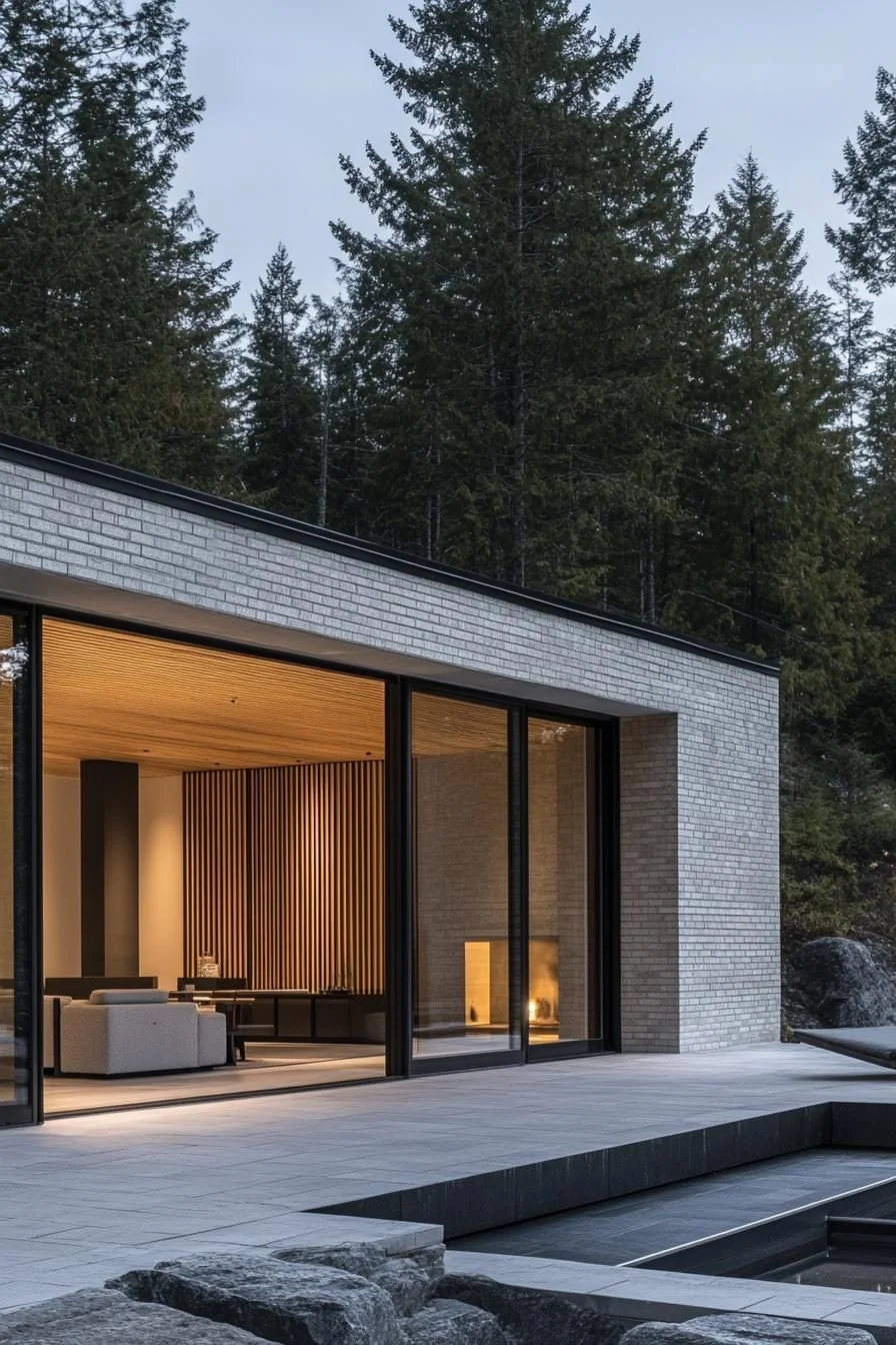 A Woodland Haven with a Flat Roof
