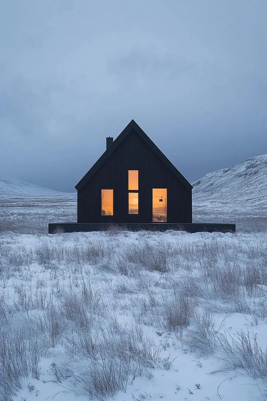 Gable House Wrapped in Winter