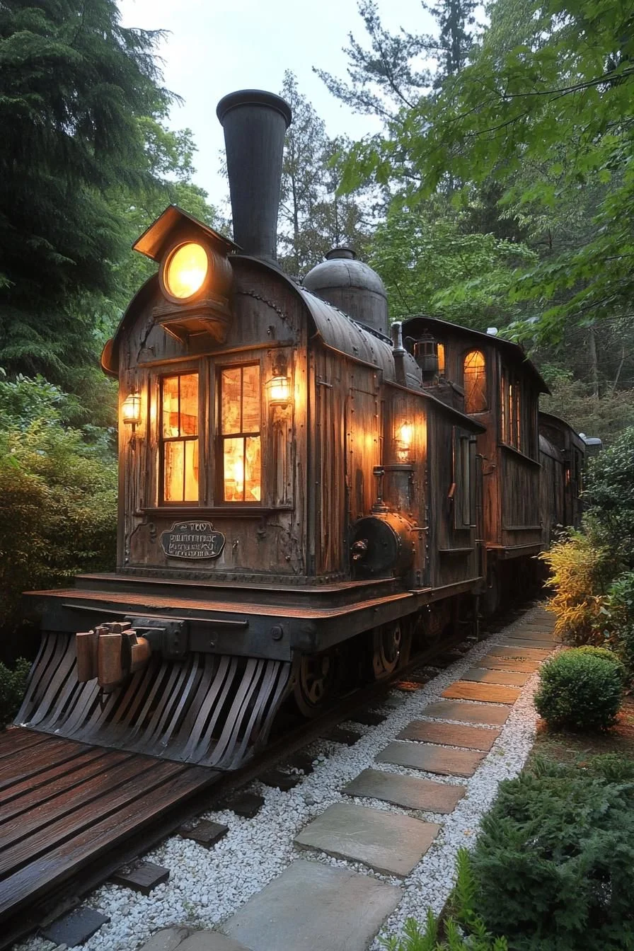 A Train Car Turned Into a Full Home