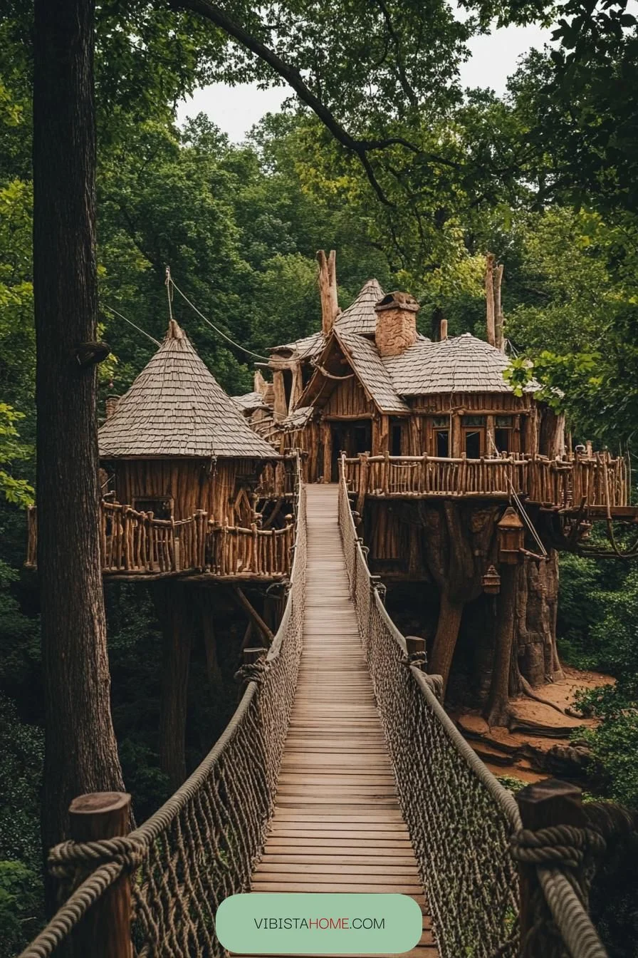 Treehouse Mansion Linked by Rope Bridges - photo 2
