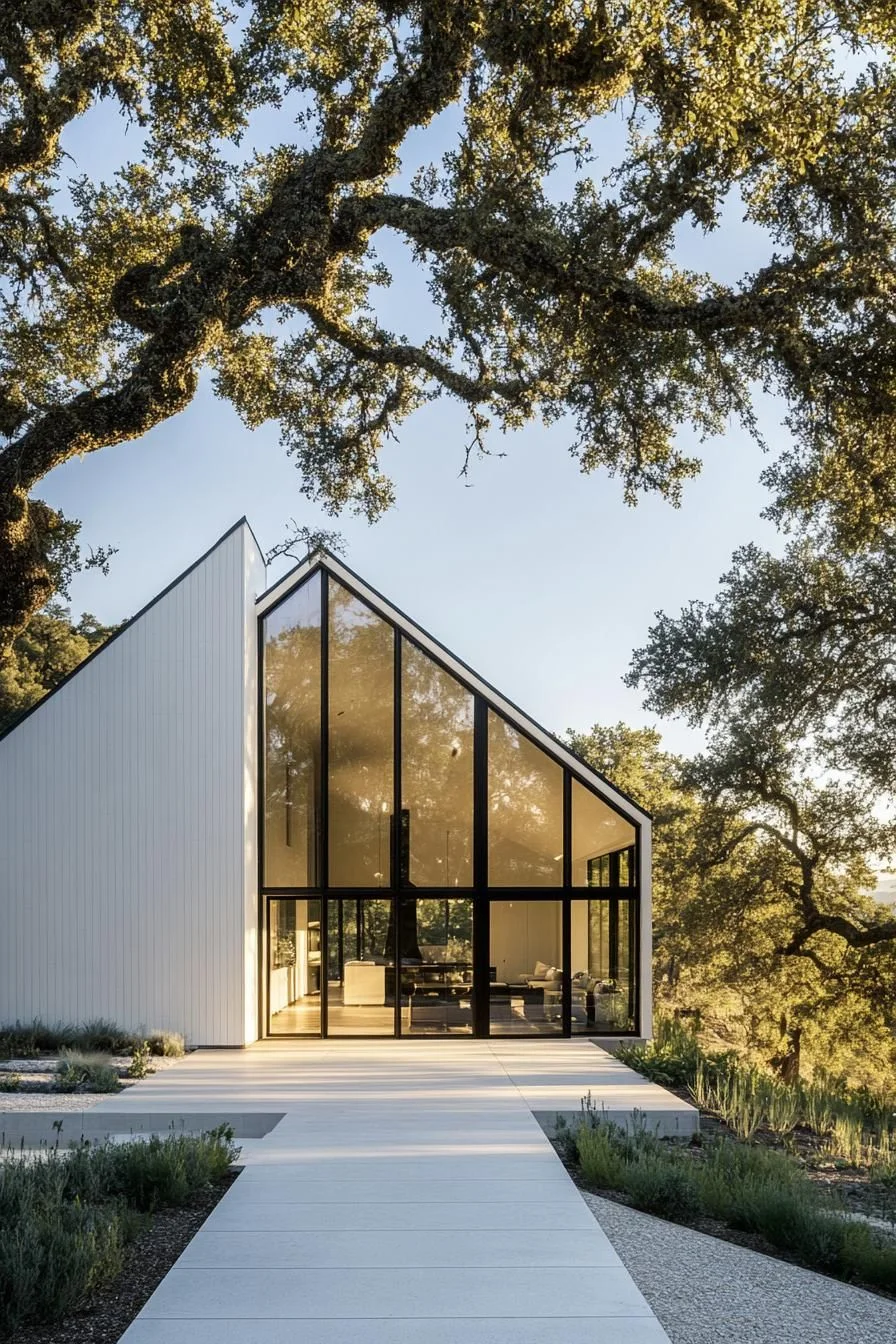 A Glass-Walled Farmhouse Set in Nature