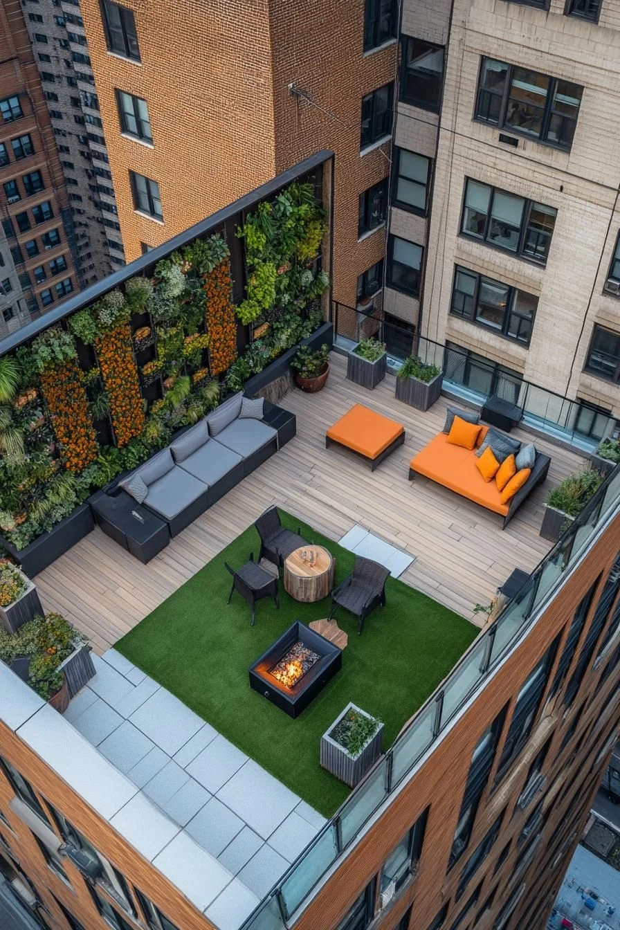 Greenery Meets Glamour on the Roof