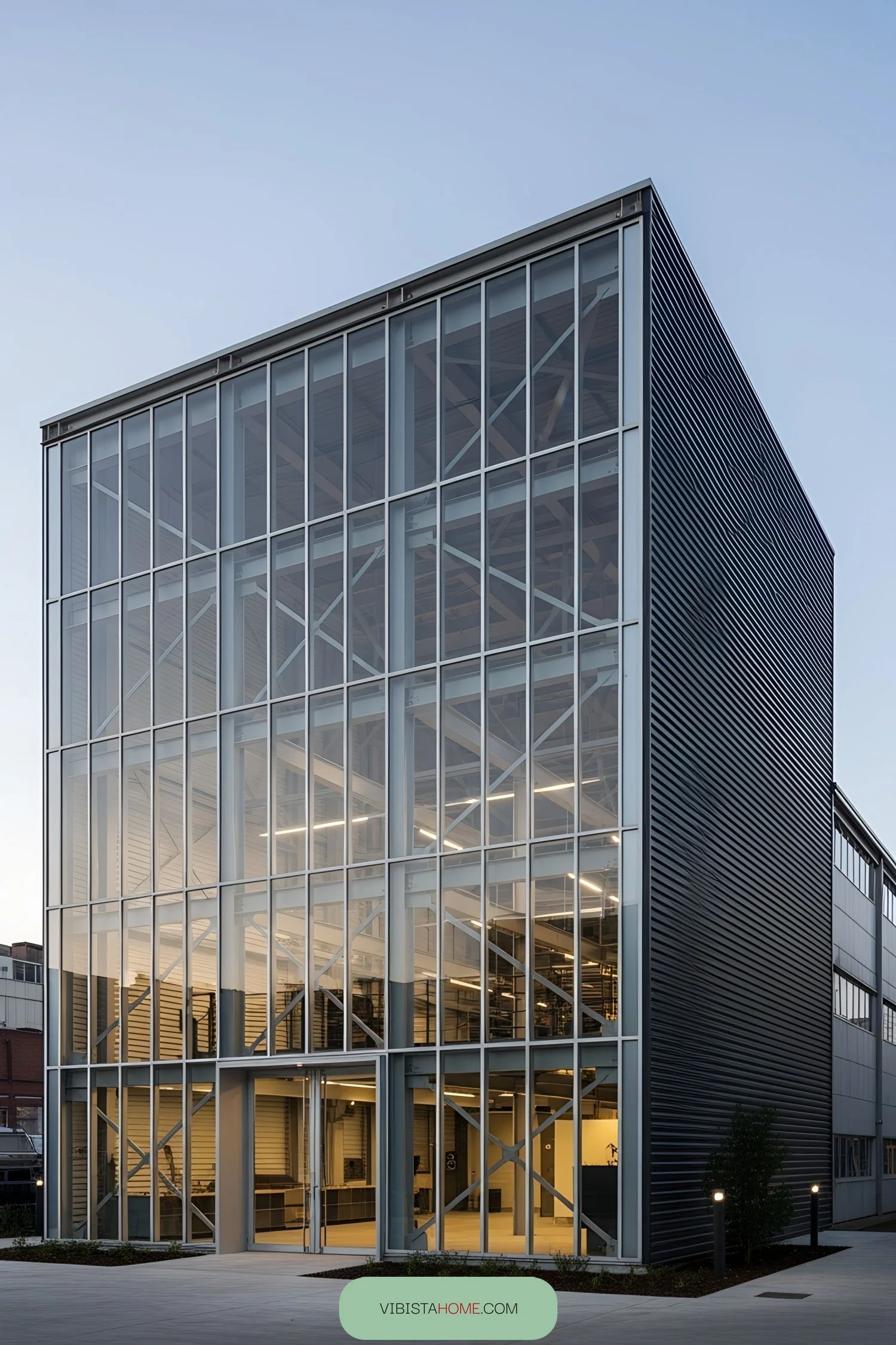 Grid-Pattern Glass Facade Designs