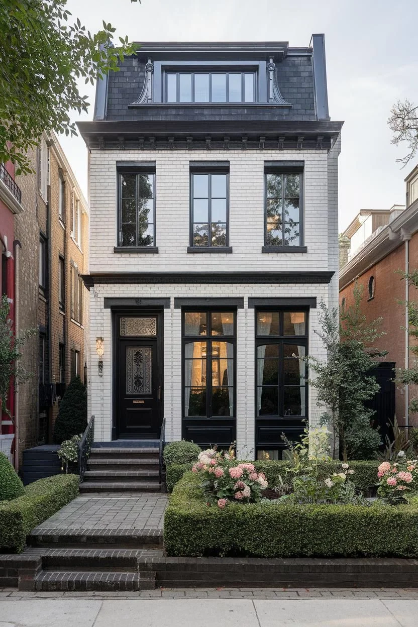 Urban Elegance in Brick and Black