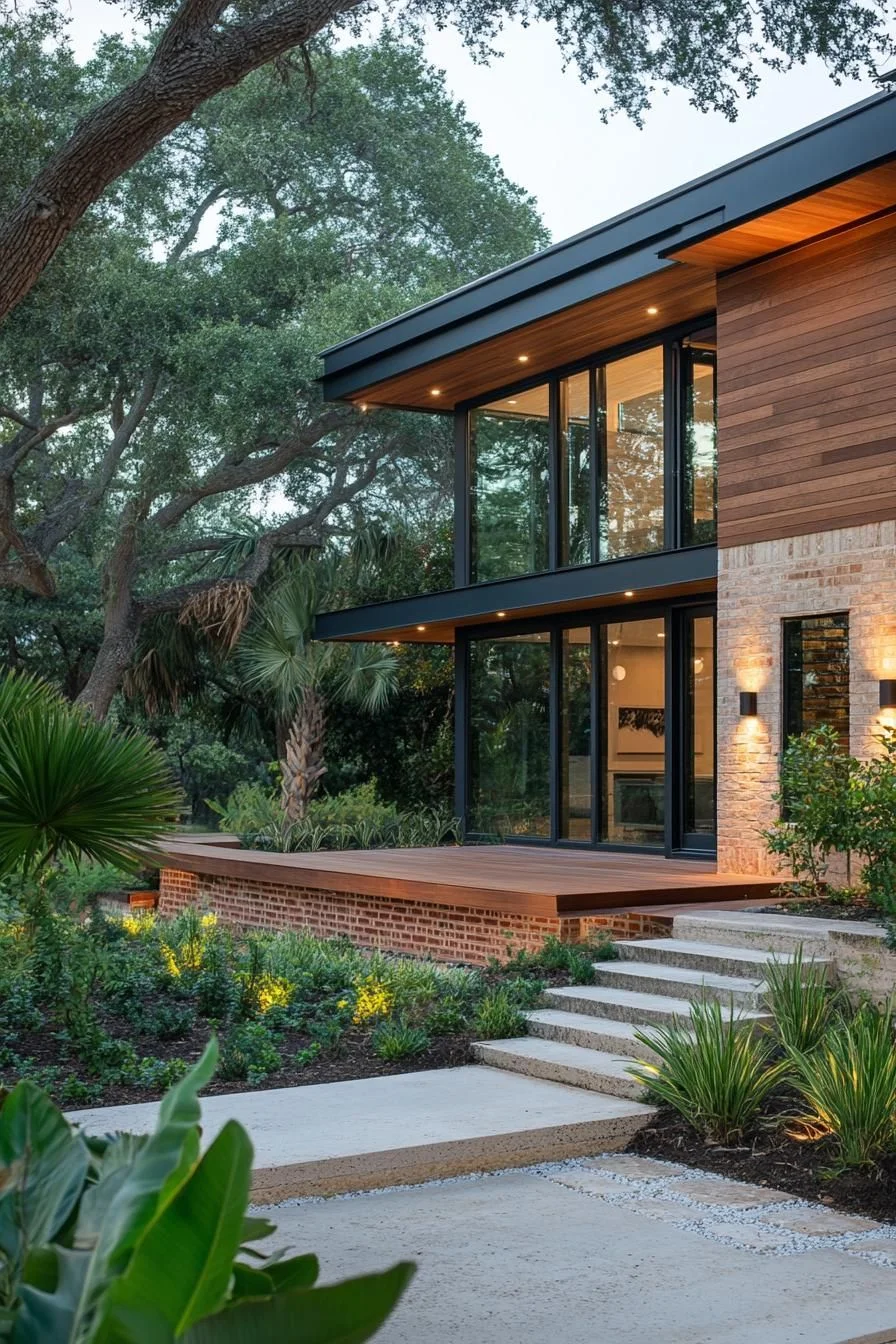 A Wooden House Set Among The Trees
