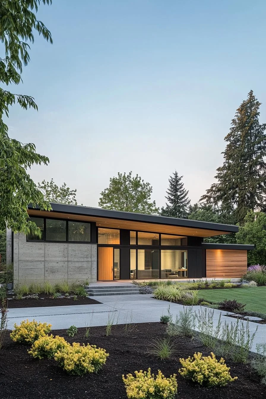 Linear Home Design Surrounded by Greenery
