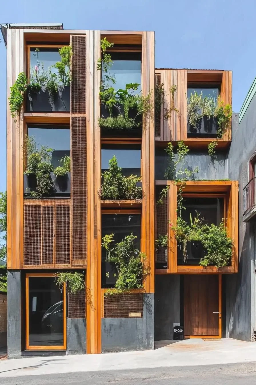 Vertical Greenery on a Timber Facade