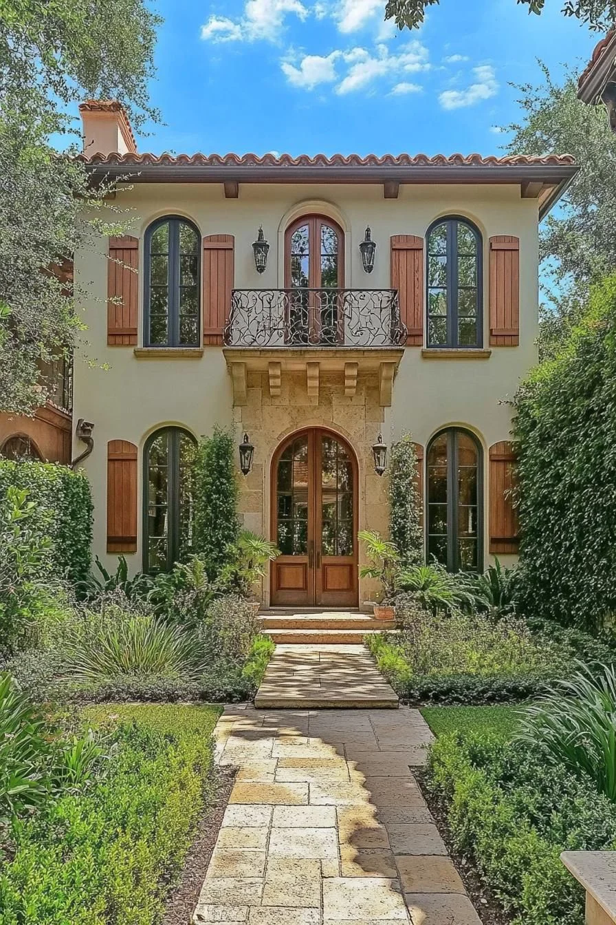 Mediterranean-Inspired French Home Exterior