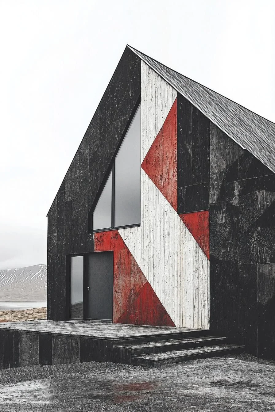 Angular Timber Facade Design