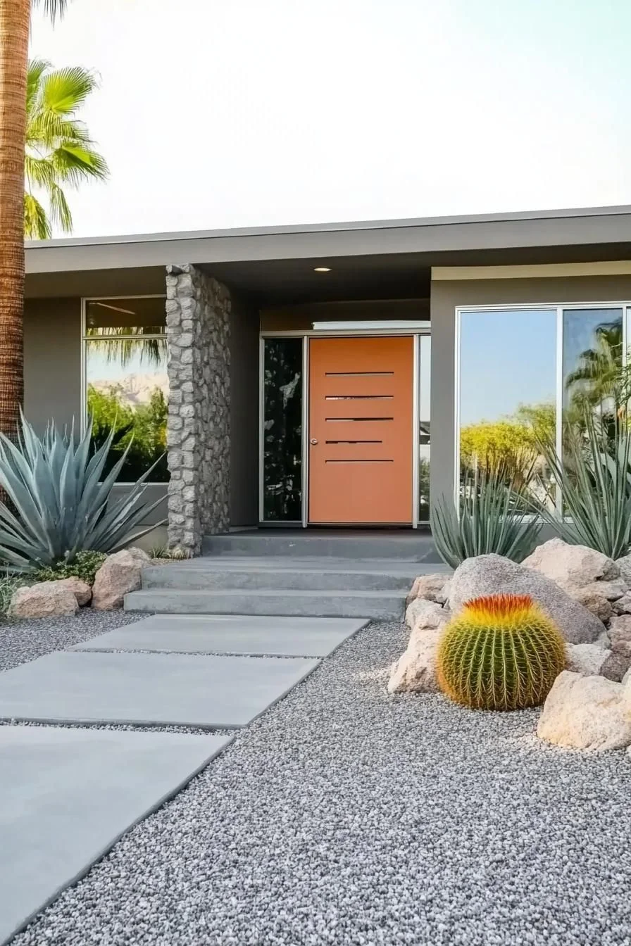 An Orange Velvet Entryway Full of Character