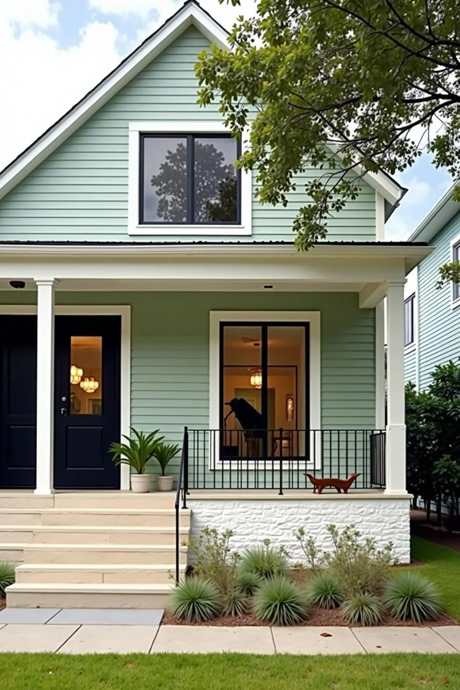 Mint-Colored House Design