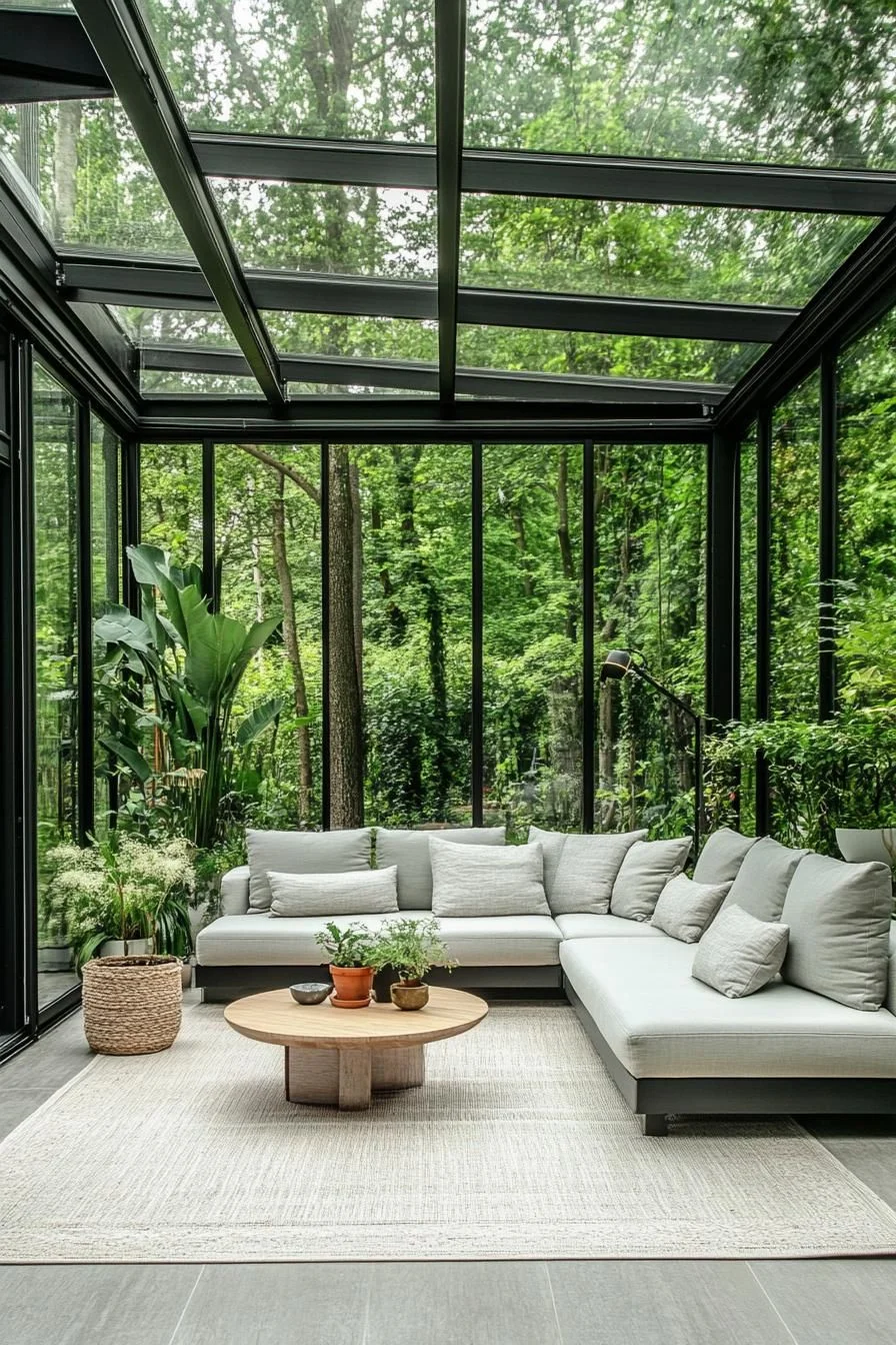 Glass Haven: A Verdant Sunroom Retreat