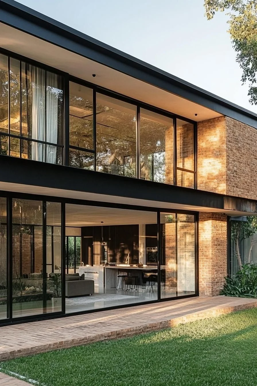 Glass And Brick In Bright Sunlight