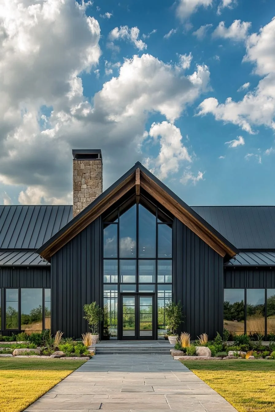 A Bold Black Barndominium of the Future