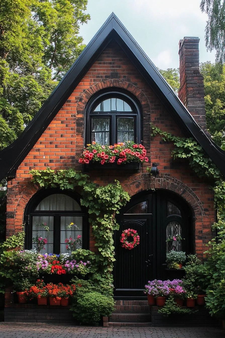 A Brick Cottage in Full Bloom
