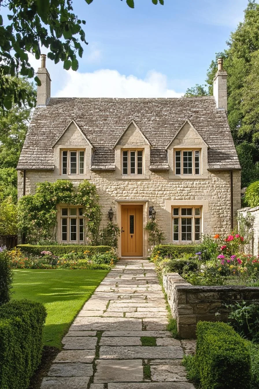 A Stone Hideaway with a Blooming Yard
