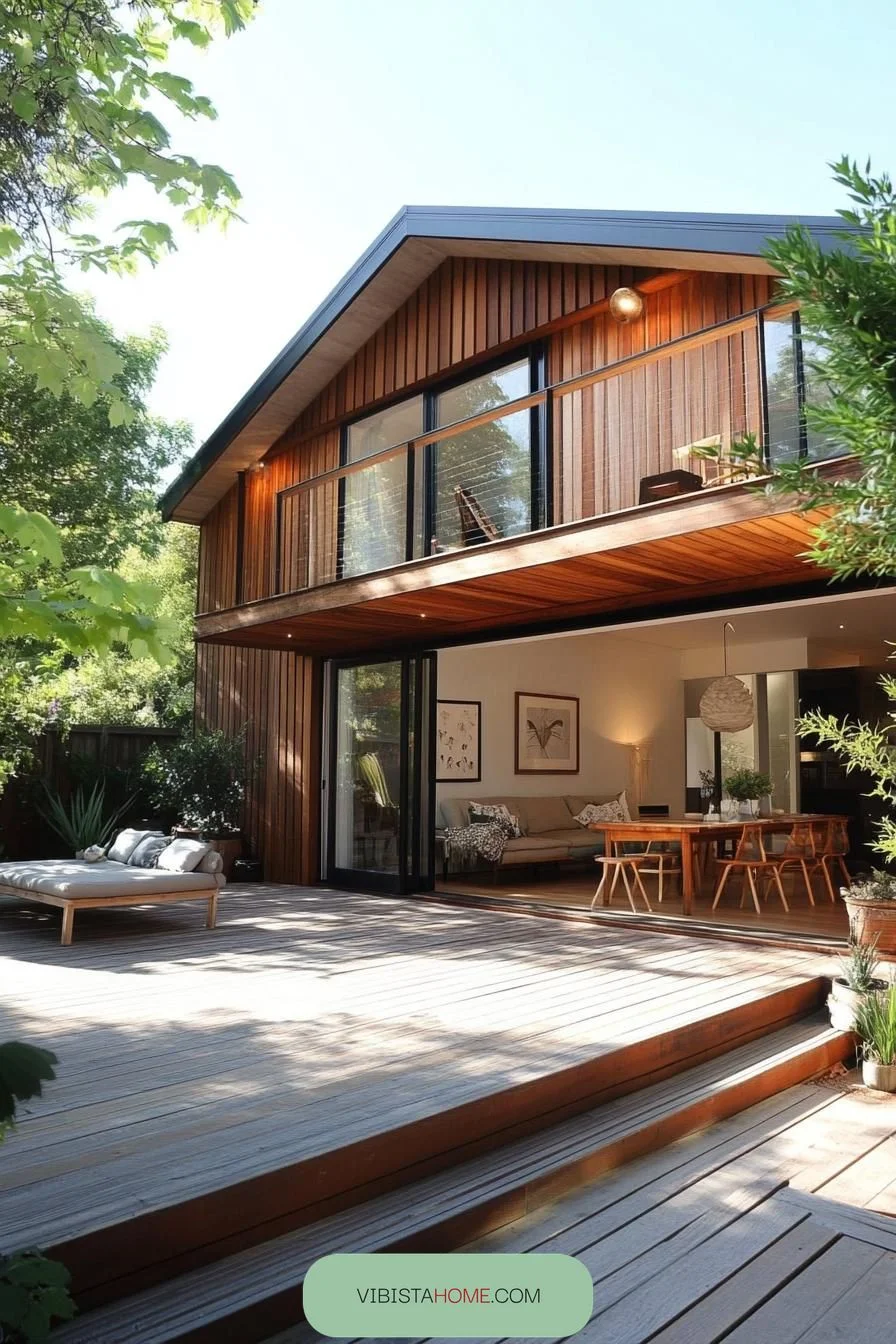Wooden Wonder with Balcony Views