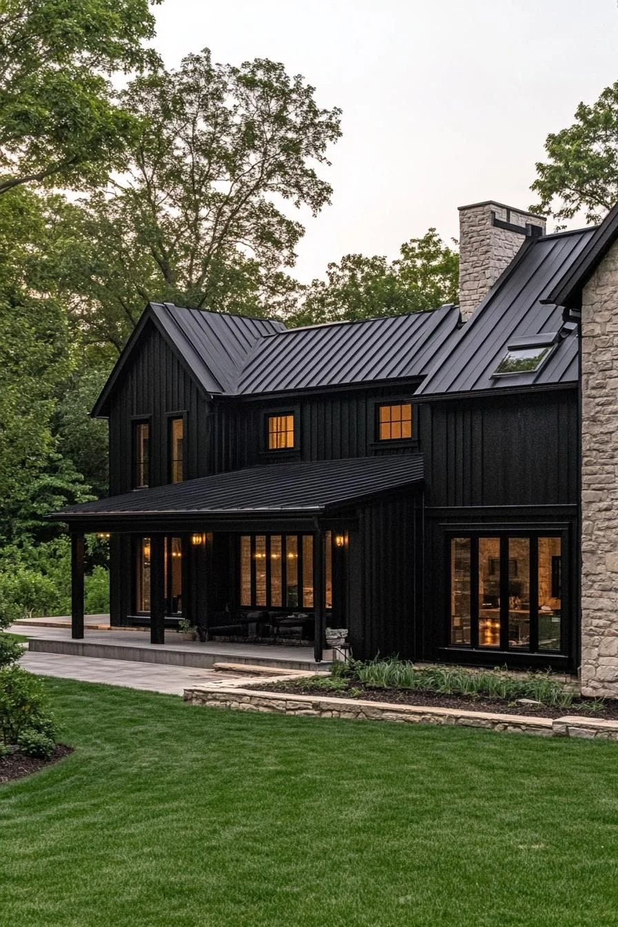 A Gothic-Modern Retreat in the Woods
