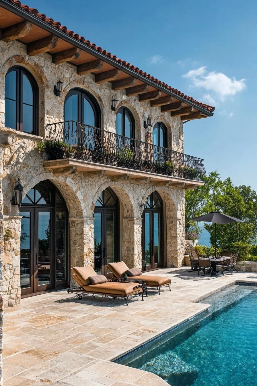 Rustic Villa Built Around the Pool