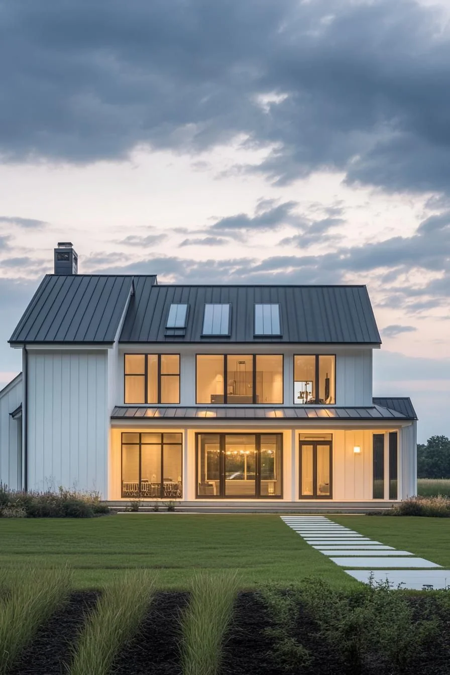 A Farmhouse Wedding Venue Under Moonlight